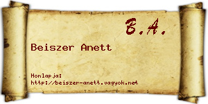 Beiszer Anett névjegykártya