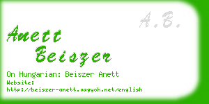 anett beiszer business card